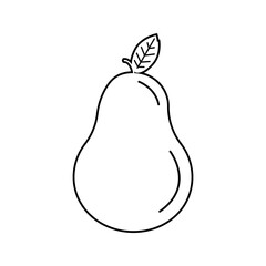 Flat line pear. Vector illustration.