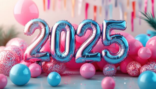 Festive Balloons Celebrate the Arrival of Twenty Twenty Five