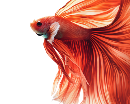 a red fish with white fins