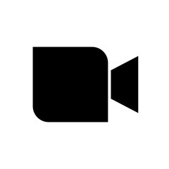video camera icon, flat style pictogram icon for mobile app ui or ux, vector illustration logo symbol design sign, isolated on white