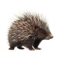 Fototapeta premium Realistic Porcupine with Quills Isolated on Transparent Background