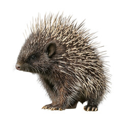 Obraz premium Realistic Porcupine with Quills Isolated on Transparent Background