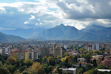 Obraz premium Balkan Cityscape: Exploring the Views of Tirana, Albania