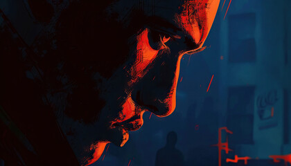 A cyberpunk noir film following a detective in a dystopian city, investigating a series of murders linked to a black-market trade in illegal memories