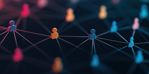 Vibrant network of figures showcasing social interaction and communication dynamics