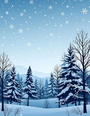 winter landscape with snow