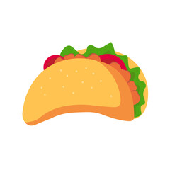 Tacos filled with vegetables and chicken fillet