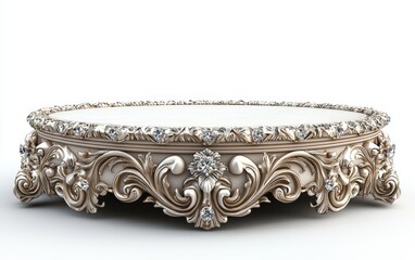 Obraz premium Elegant Decorative Round Display Stand with Ornate Design