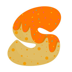 Cute English letters with donut pattern 