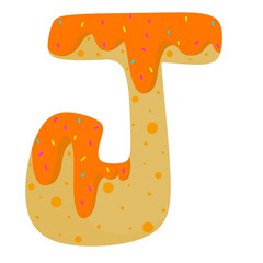 Cute English letters with donut pattern 