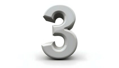 Obraz premium a three-dimensional '3' number isolated on a white background create with ai