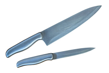 Set of kitchen knives isolated PNG file high quality.