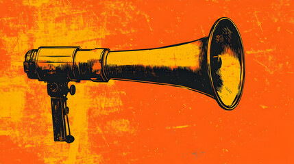 Orange Abstract Illustration Megaphone