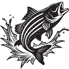 Obraz premium Striped bass fish silhouette