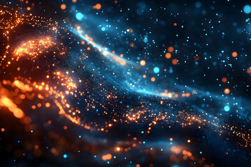 Obraz premium Abstract 3D Background Orange Blue Glow