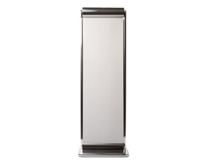 a rectangular metal object with a white background