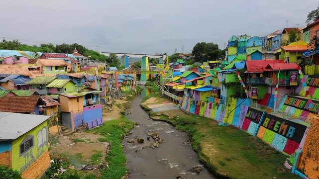 Rainbow village in Malang Kampung Warna-Warni Jodipan Malang, Indonesia