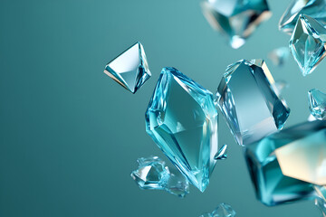Abstract Crystal Teal Background
