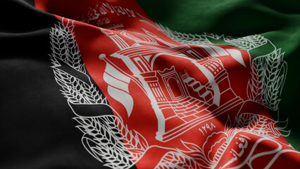 Close-up of Waving Afganistan flag