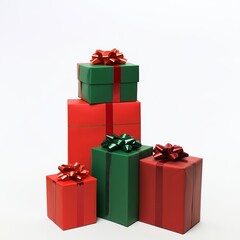 Obraz premium Colorful Christmas Gift Boxes Stacked Together