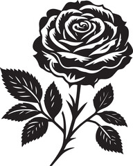  rose flower design art silhouette and colorful Vector illustration