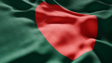 Obraz premium Close-up of Waving Bangladesh flag