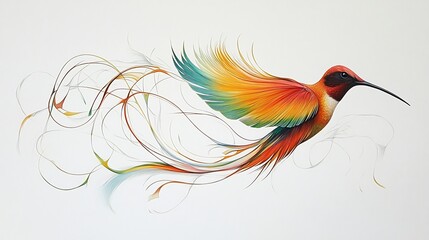 Obraz premium Vibrant Hummingbird in Flight: A Masterpiece of Artistic Expression