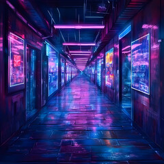Fototapeta premium Cyberpunk Alleyway Illustration