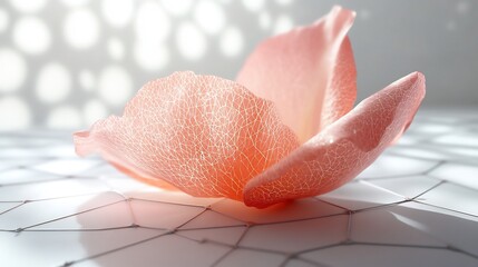 Delicate Rose Petal on Geometric Surface: A Study in Light and Texture