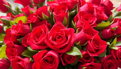 Fototapeta premium Vibrant bouquet of red roses, showcasing beauty and romance, perfect for special occasions