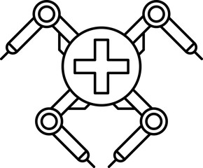 Artificial intelligence AI icon in line style, machine learning, smart robotic, cloud computing, network, digital, AI technology.