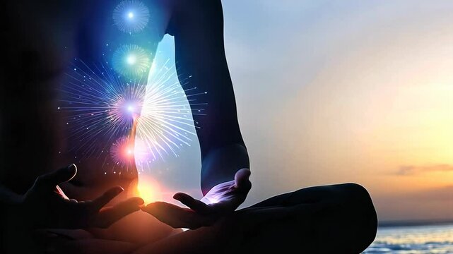 Centered harmony: visualization chakra during meditative session, exploring alignment of inner energy, fostering sense of tranquility, mindfulness, deeper connection to personal spiritual awareness.