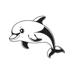 silhouette of a dolphin vector icon 