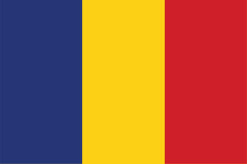 Obraz premium Romania shiny realistic 3d background national waving flag