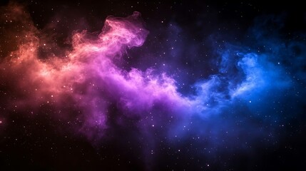 Fototapeta premium Cosmic nebula with pink, purple, and blue hues.