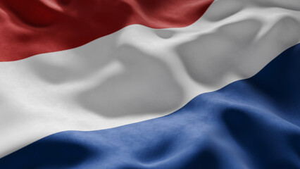 Close-up of Waving Netherland flag