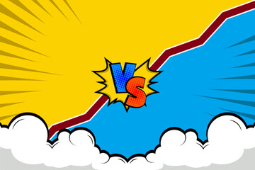 comic background cartoon retro blue template cloud