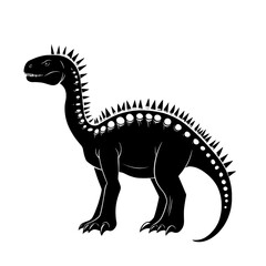 2D full body illustration of a Kentrosaurus silhouette isolated on a white transparent background