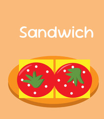 Sandwich text on beige background
