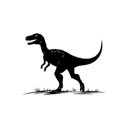 Fototapeta premium 2D full body illustration of a Velociraptor silhouette isolated on a white transparent background