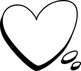 Empty speech bubble vector provides space for dialogue, questions, or comments, encouraging communication and expression heart symbolizes love, care, and positive emotions