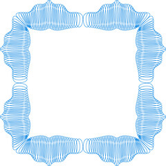 Intricate guilloche vector pattern forming a secure square frame, ideal for certificate, diploma, or currency design