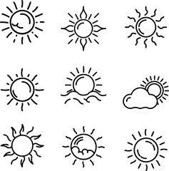  Illustration of Sun Vector.