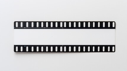 Fototapeta premium Film strip featuring a series of vacant frames, showcasing the potential for unique storytelling, nostalgia of analog media, and the beauty of blank spaces inviting creativity.