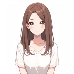 アニメ調の美少女の切り抜き用素材