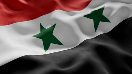 Close-up of Waving Syria flag