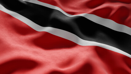 Close-up of Waving Trinidad and Tobago flag