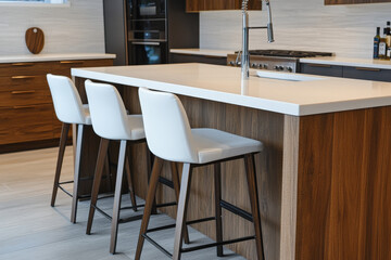 Modern Bar Counter with Stools