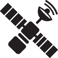 Minimalist vector design showcasing satellites exploring communication across space.