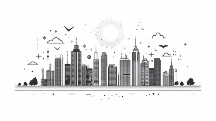 Obraz premium Cityscape Illustration Skyline
